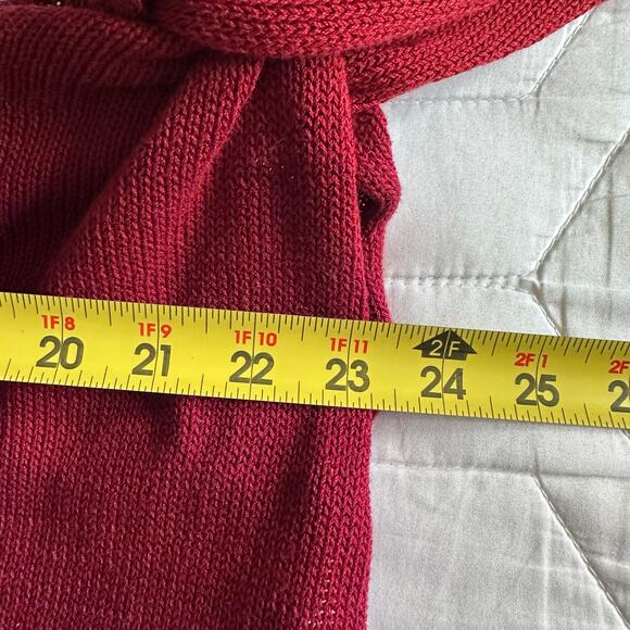 Peruvian Connection Red Textured Knit Sweater Scoop Neck Artisanal Minimalist - Picture 8 of 8